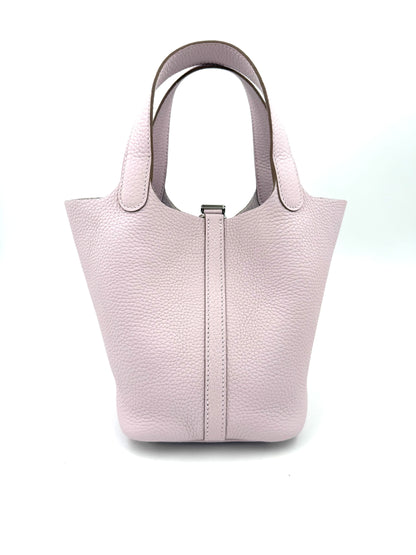 HERMÈS Picotin 18 Lock Mauve Pale PHW