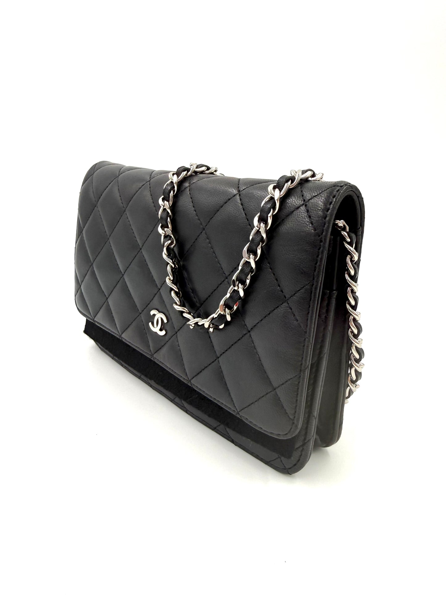 CHANEL Wallet on Chain WoC schwarz Lammleder SHW