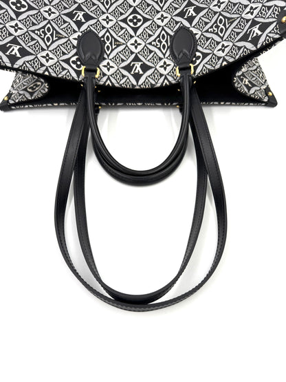 LOUIS VUITTON Onthego GM 1854 Edition große Designerhandtasche mit schwarz-weißem Monogramm und schwarzen Ledergriffen