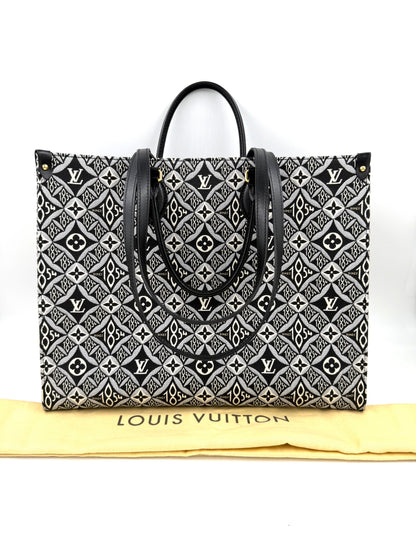 LOUIS VUITTON Onthego GM 1854 Edition große Designerhandtasche mit schwarz-weißem 1854-Monogramm und ledernen Tragegriffen