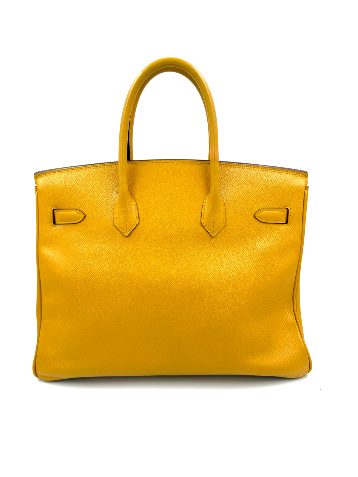HERMÈS Birkin 35 Courchevel Gelb GHW gelbe Designerhandtasche mit goldfarbenen Beschlägen