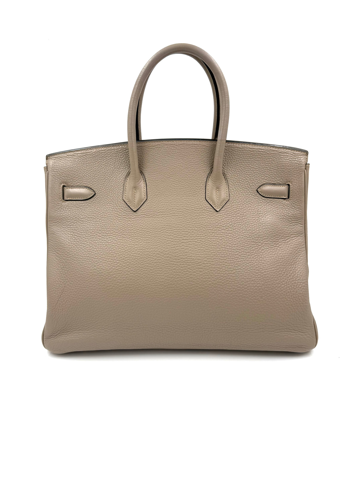 HERMÈS Birkin 35 Togo grau PHW, graue Designerhandtasche aus Togo-Leder