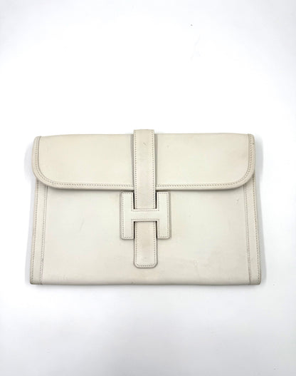 HERMÈS Jige Clutch creme