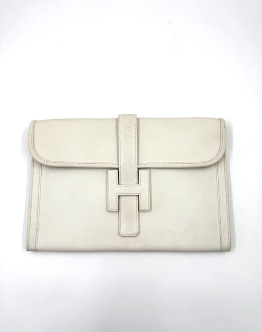 HERMÈS Jige Clutch creme
