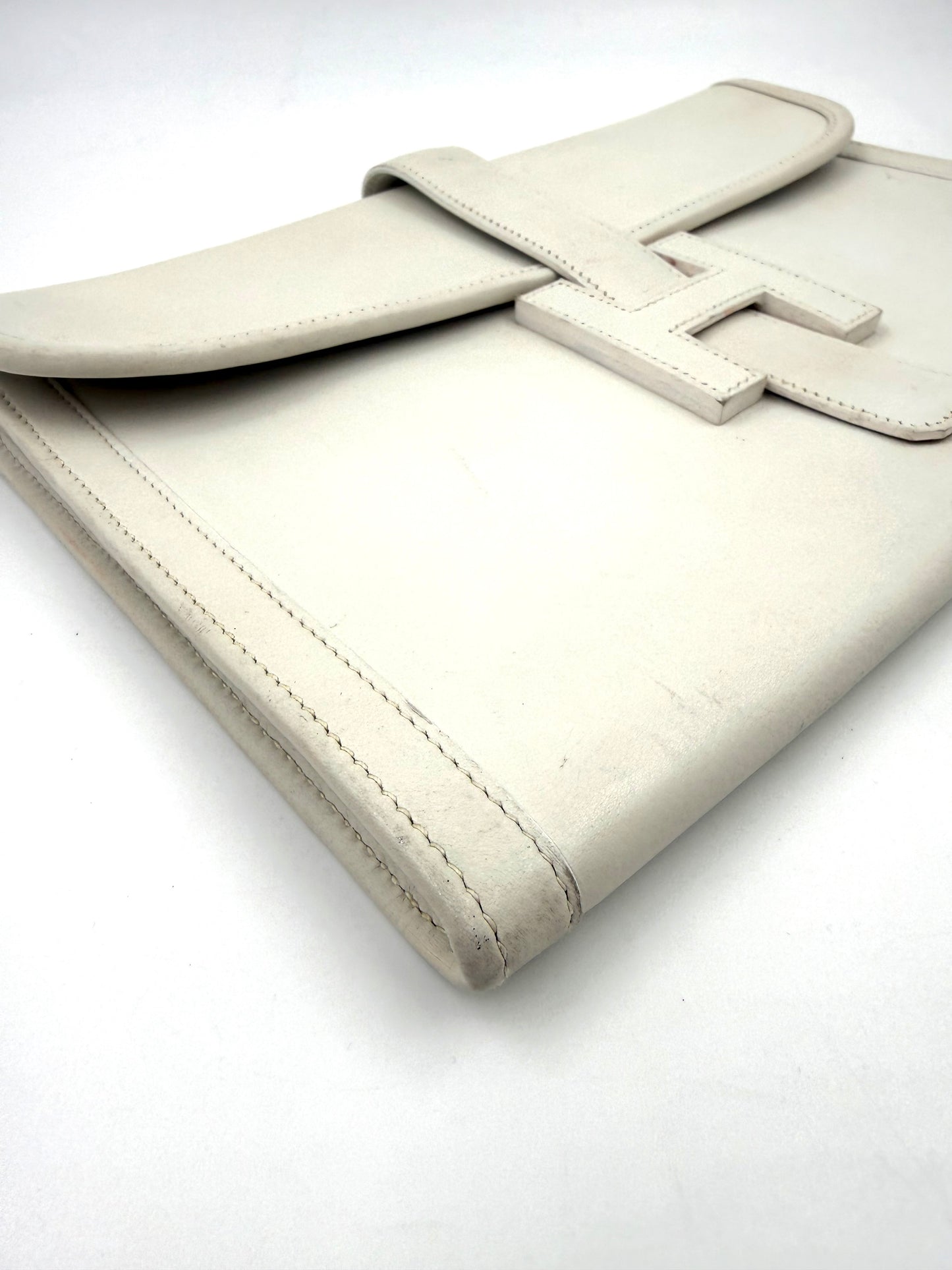 HERMÈS Jige Clutch creme