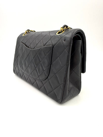 CHANEL Timeless Double Flap medium Lammleder schwarz GHW