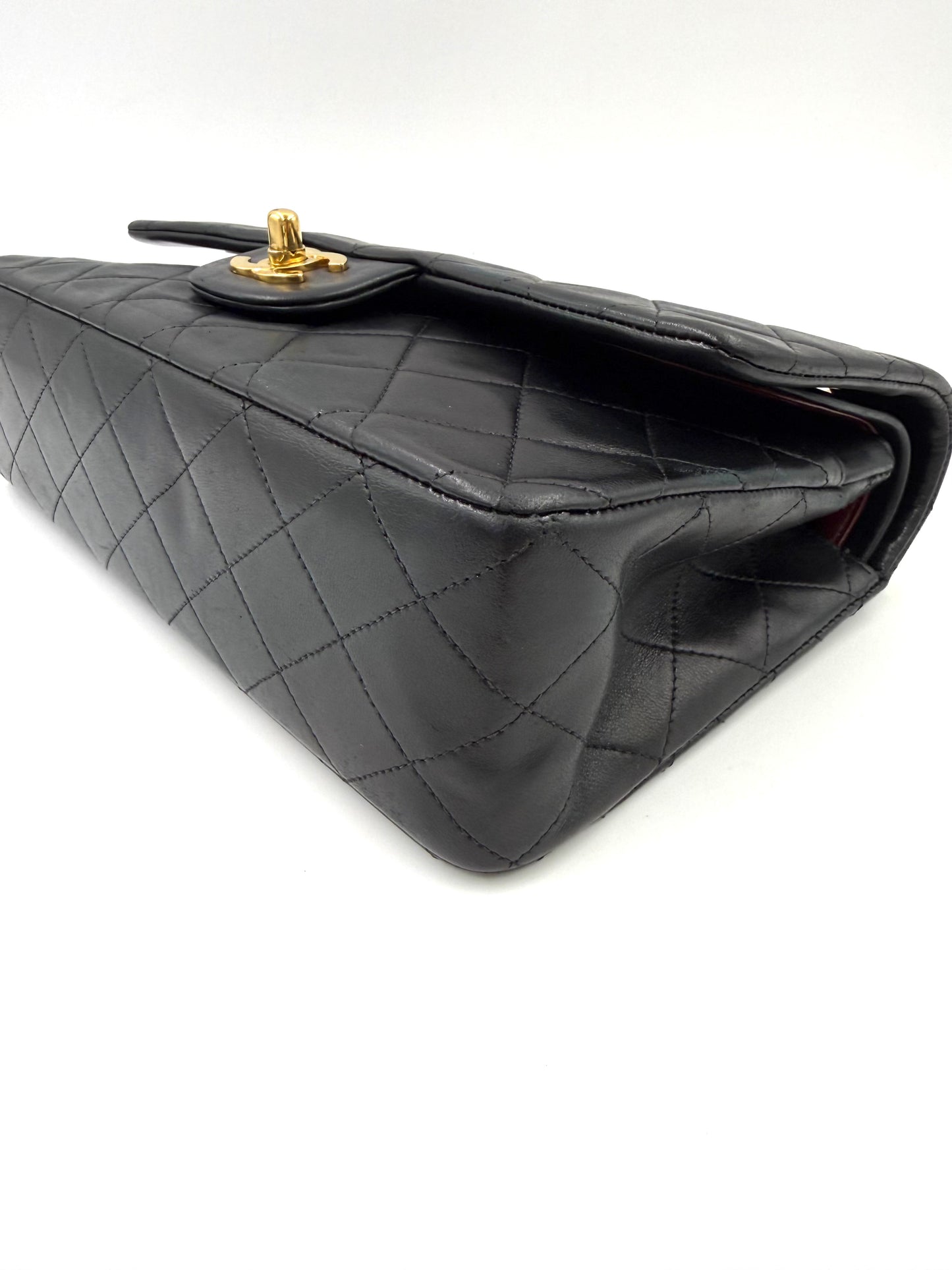 CHANEL Timeless Double Flap medium Lammleder schwarz GHW