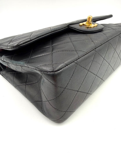 CHANEL Timeless Double Flap medium Lammleder schwarz GHW