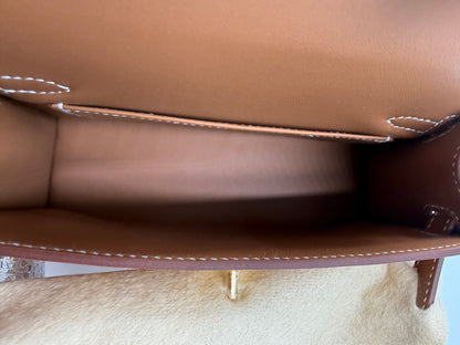 HERMÈS Mini Kelly Sellier Epsom Gold GHW Innenansicht des Innenfachs