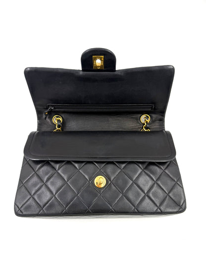 CHANEL Timeless Double Flap medium Lammleder schwarz GHW