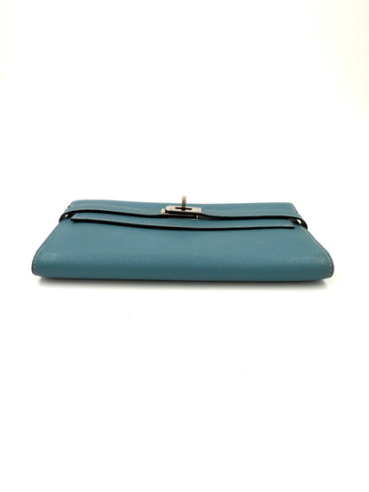 HERMÈS Kelly Long Wallet blau PHW