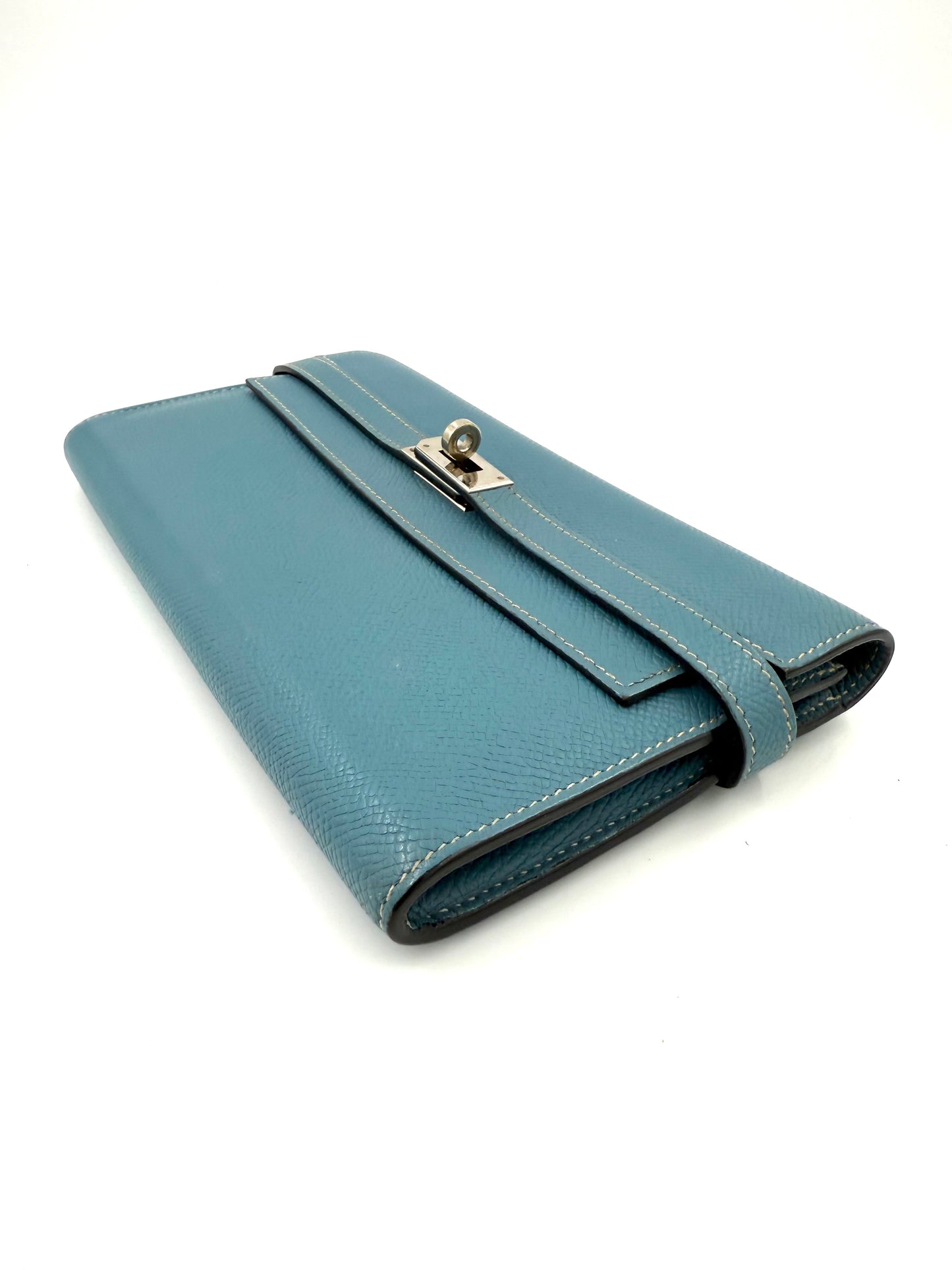 HERMÈS Kelly Long Wallet blau PHW