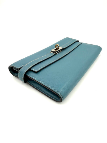 HERMÈS Kelly Long Wallet blau PHW