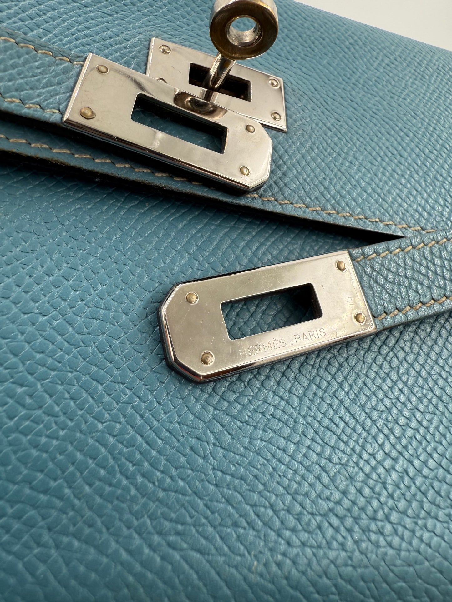 HERMÈS Kelly Long Wallet blau PHW