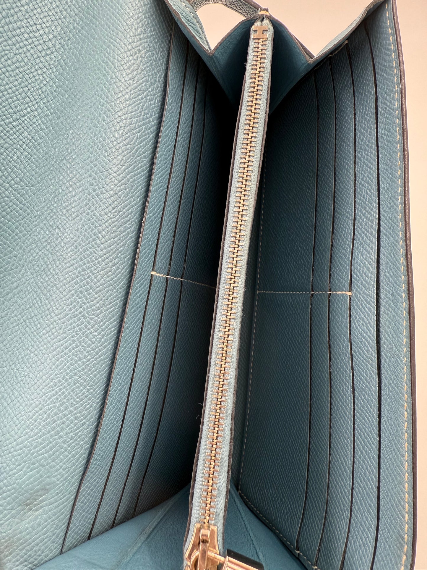 HERMÈS Kelly Long Wallet blau PHW