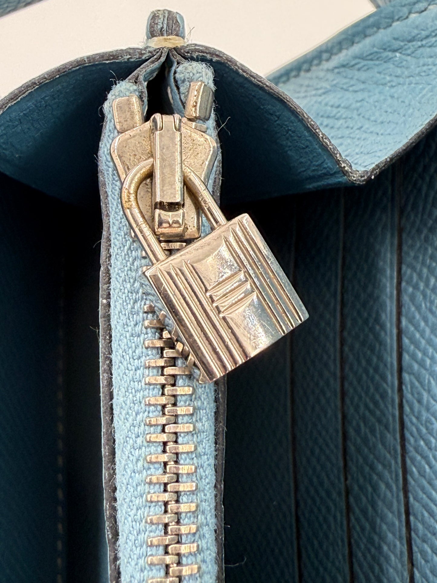 HERMÈS Kelly Long Wallet blau PHW