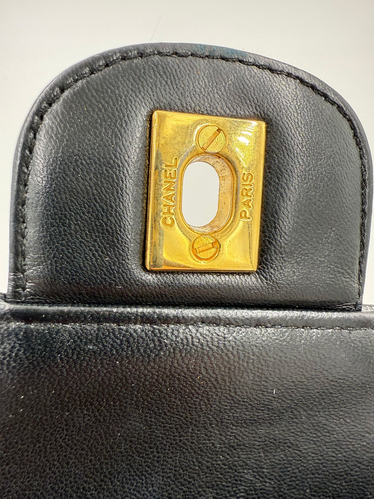 CHANEL Timeless Double Flap medium Lammleder schwarz GHW