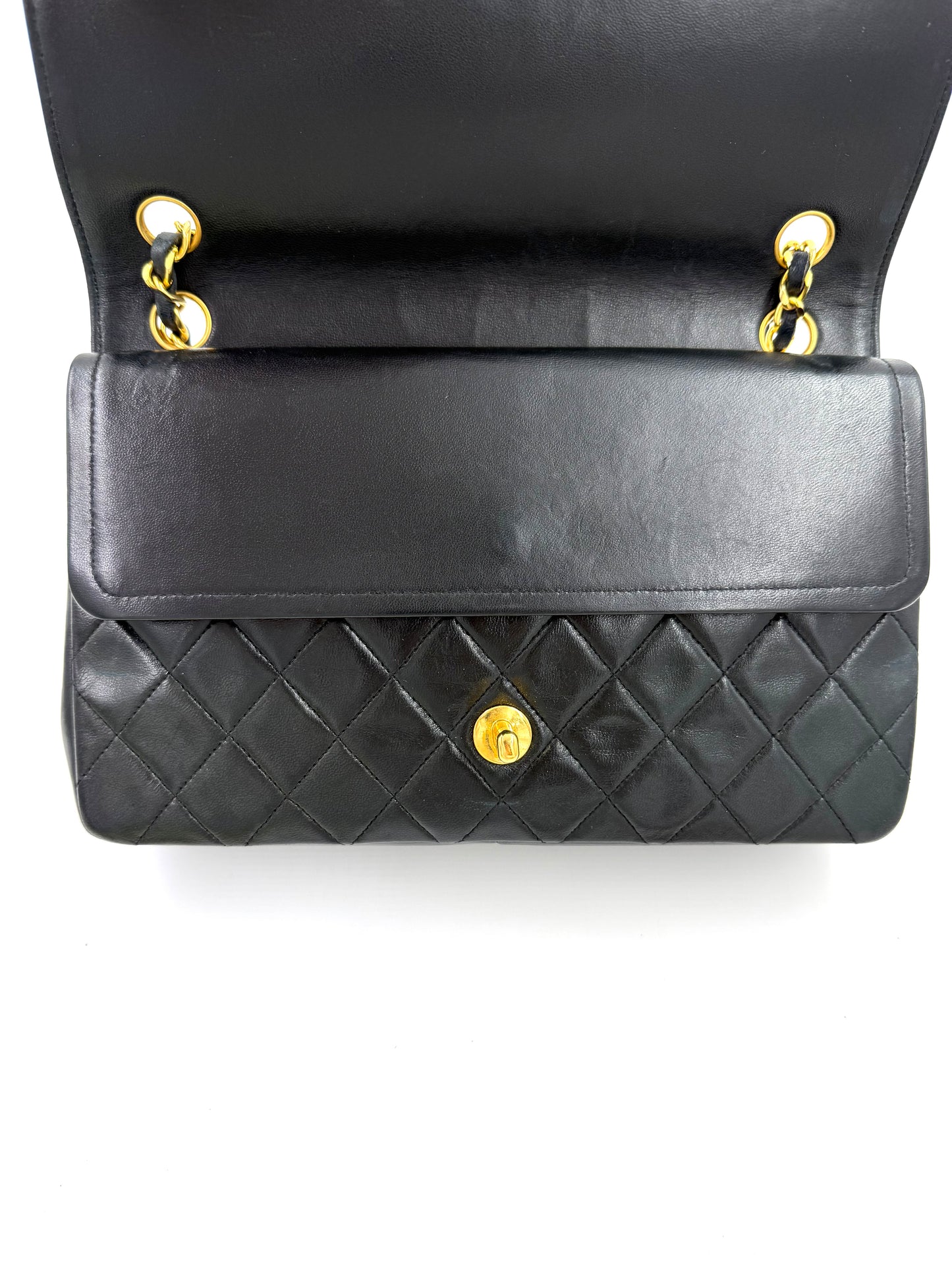 CHANEL Timeless Double Flap medium Lammleder schwarz GHW