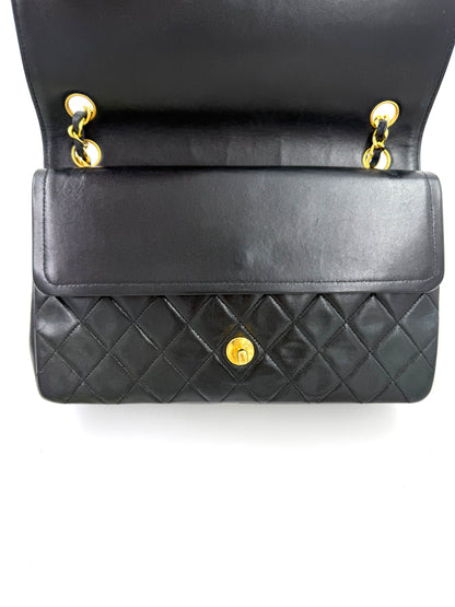 CHANEL Timeless Double Flap medium Lammleder schwarz GHW
