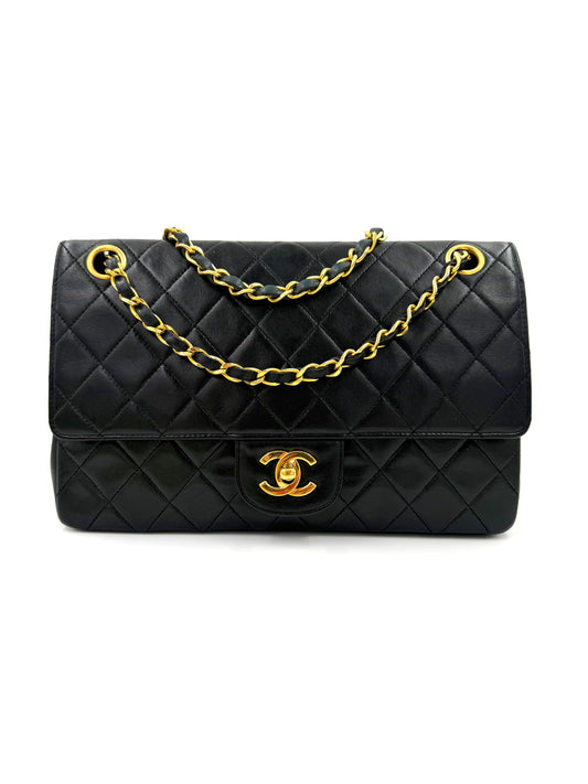 CHANEL Timeless Double Flap medium Lammleder schwarz GHW