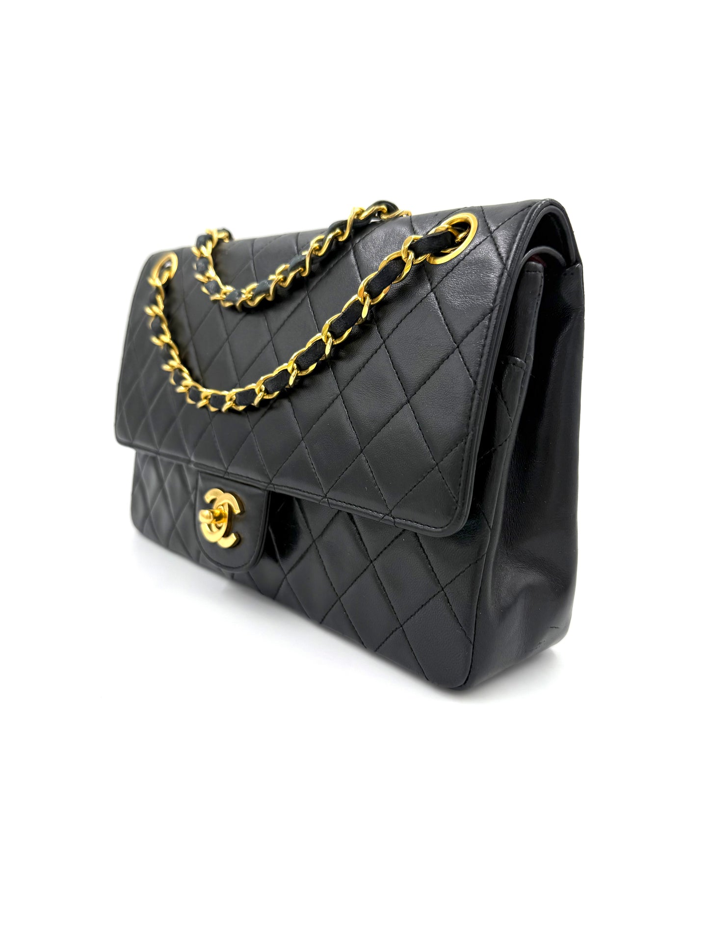CHANEL Timeless Double Flap medium Lammleder schwarz GHW