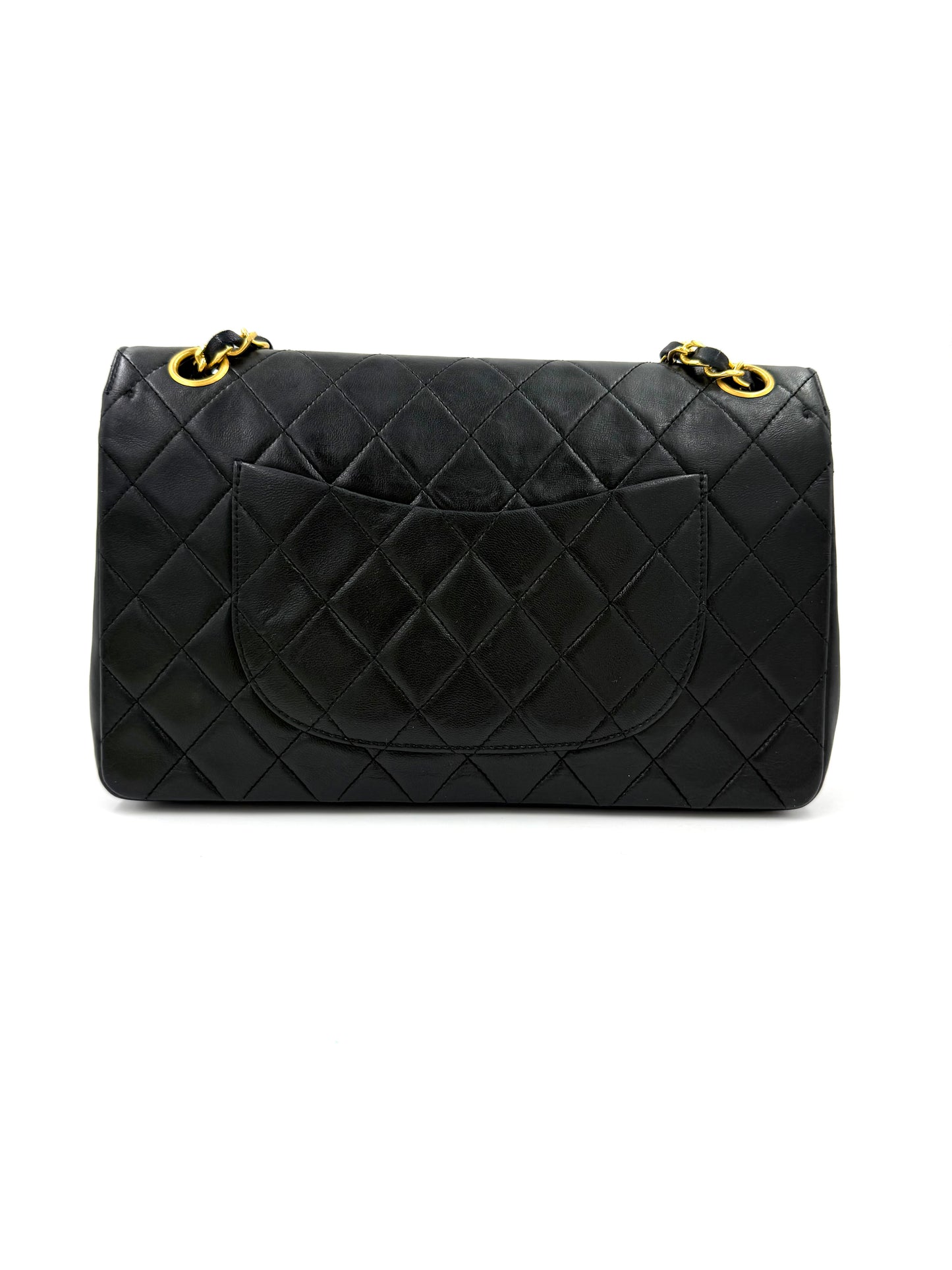 CHANEL Timeless Double Flap medium Lammleder schwarz GHW