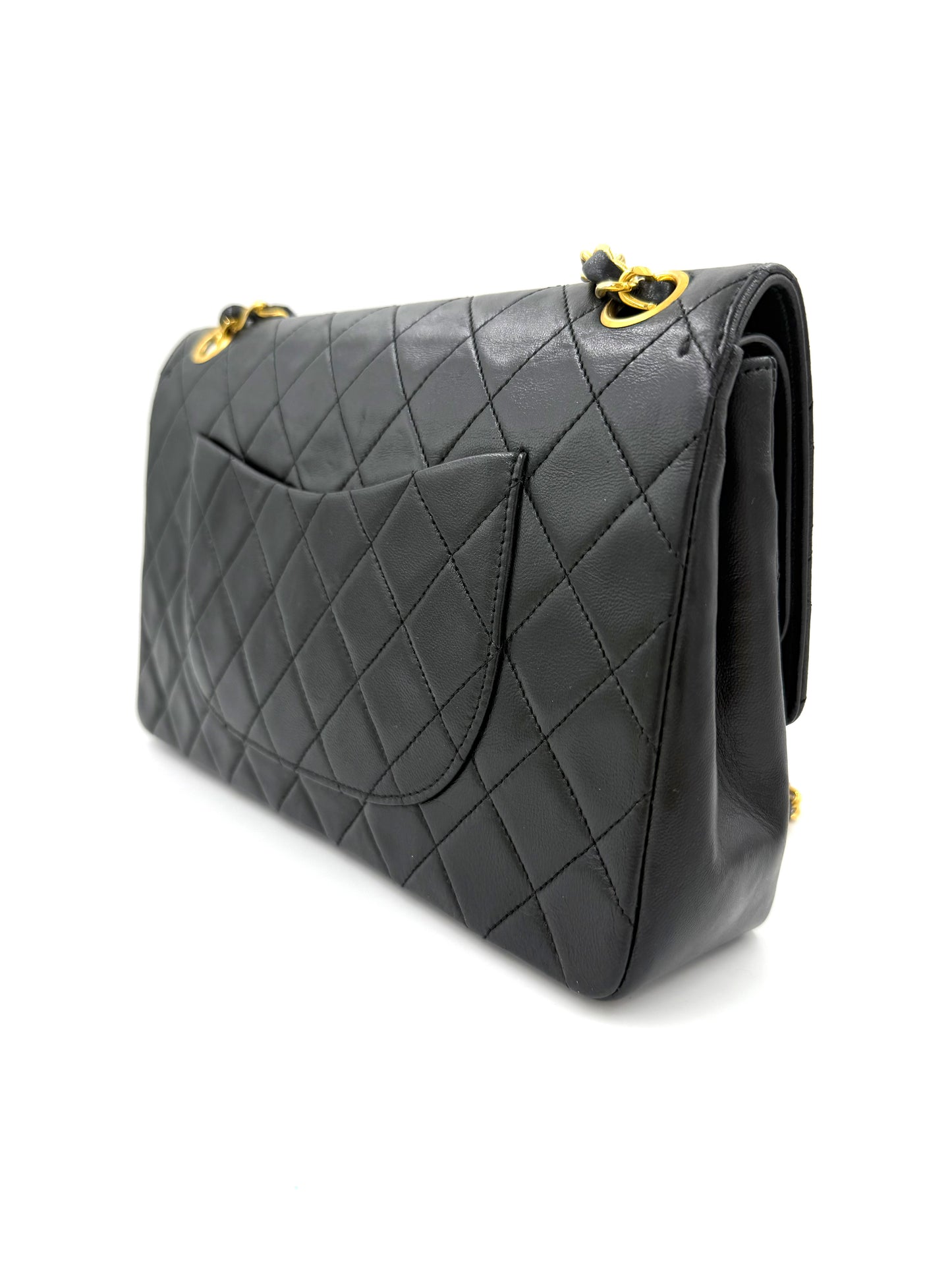CHANEL Timeless Double Flap medium Lammleder schwarz GHW