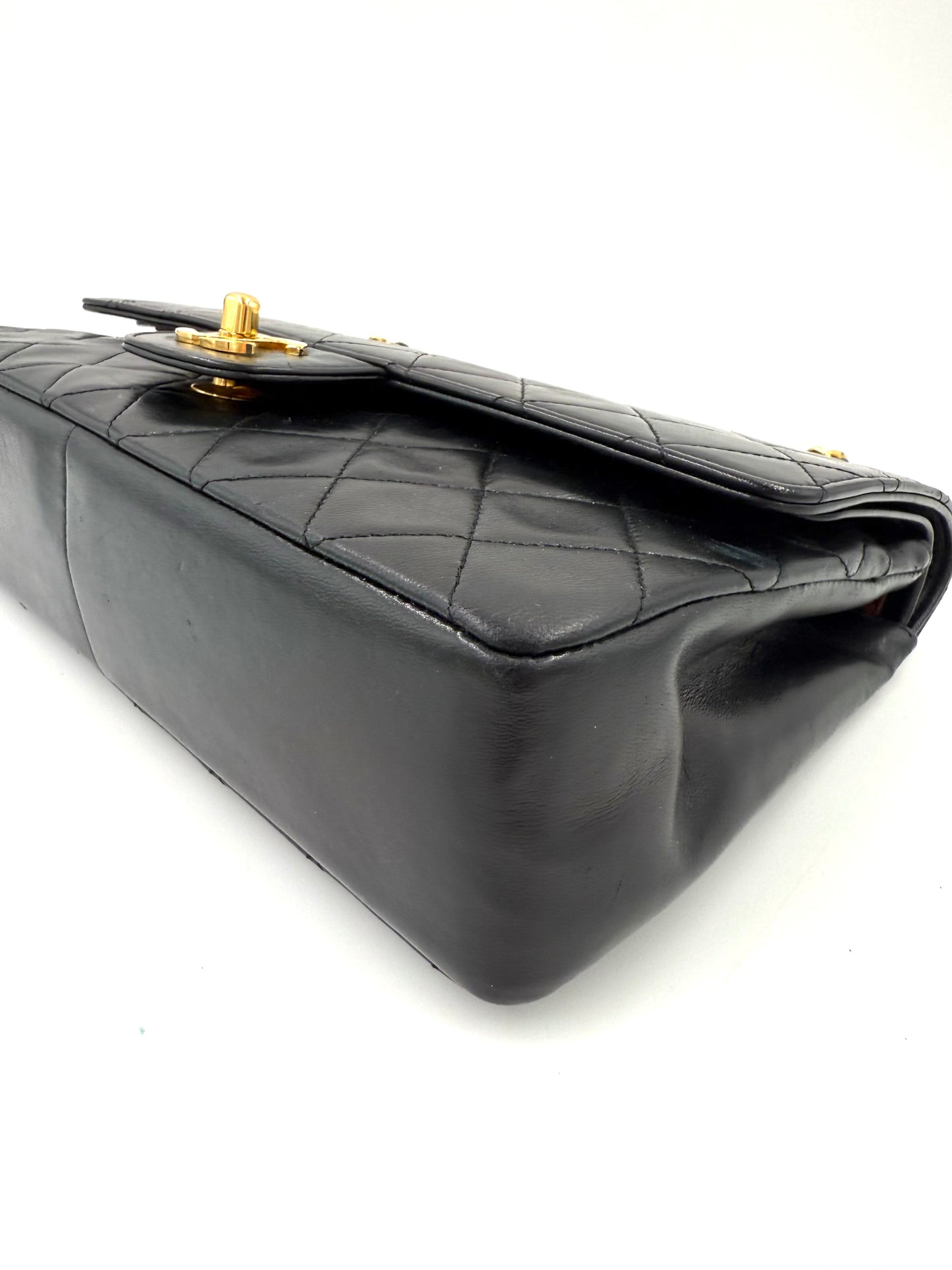 CHANEL Timeless Double Flap medium Lammleder schwarz GHW