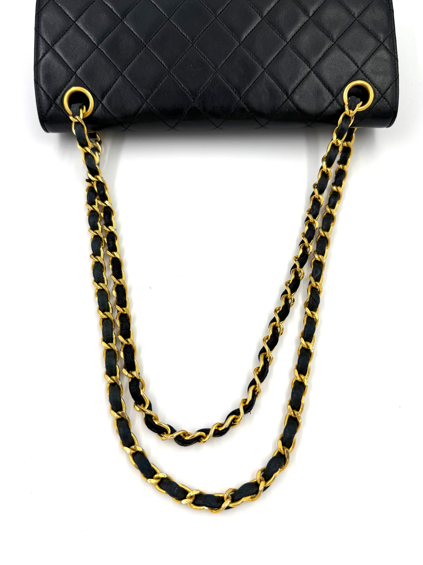 CHANEL Timeless Double Flap medium Lammleder schwarz GHW