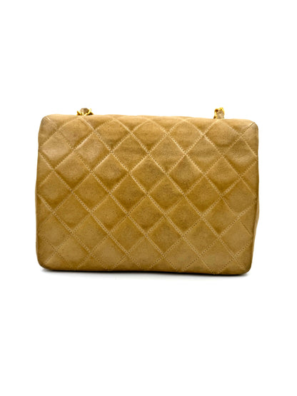 CHANEL Timeless Single Flap Square small beige GHW