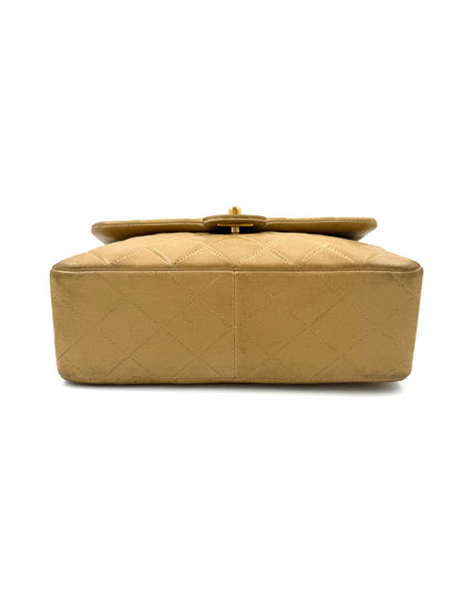 CHANEL Timeless Single Flap Square small beige GHW