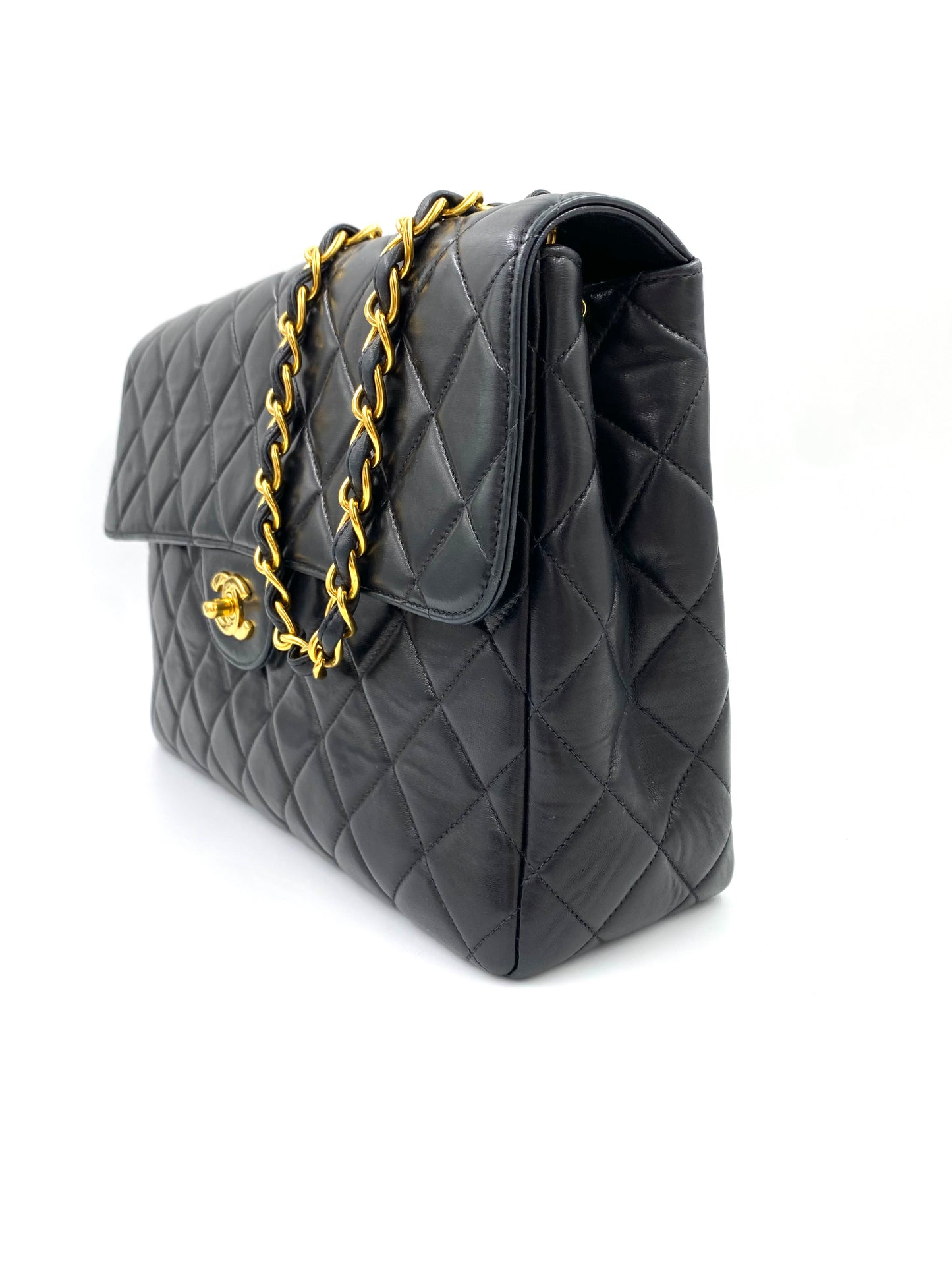 CHANEL Timeless Classic Single Flap Bag Jumbo schwarz Lammleder