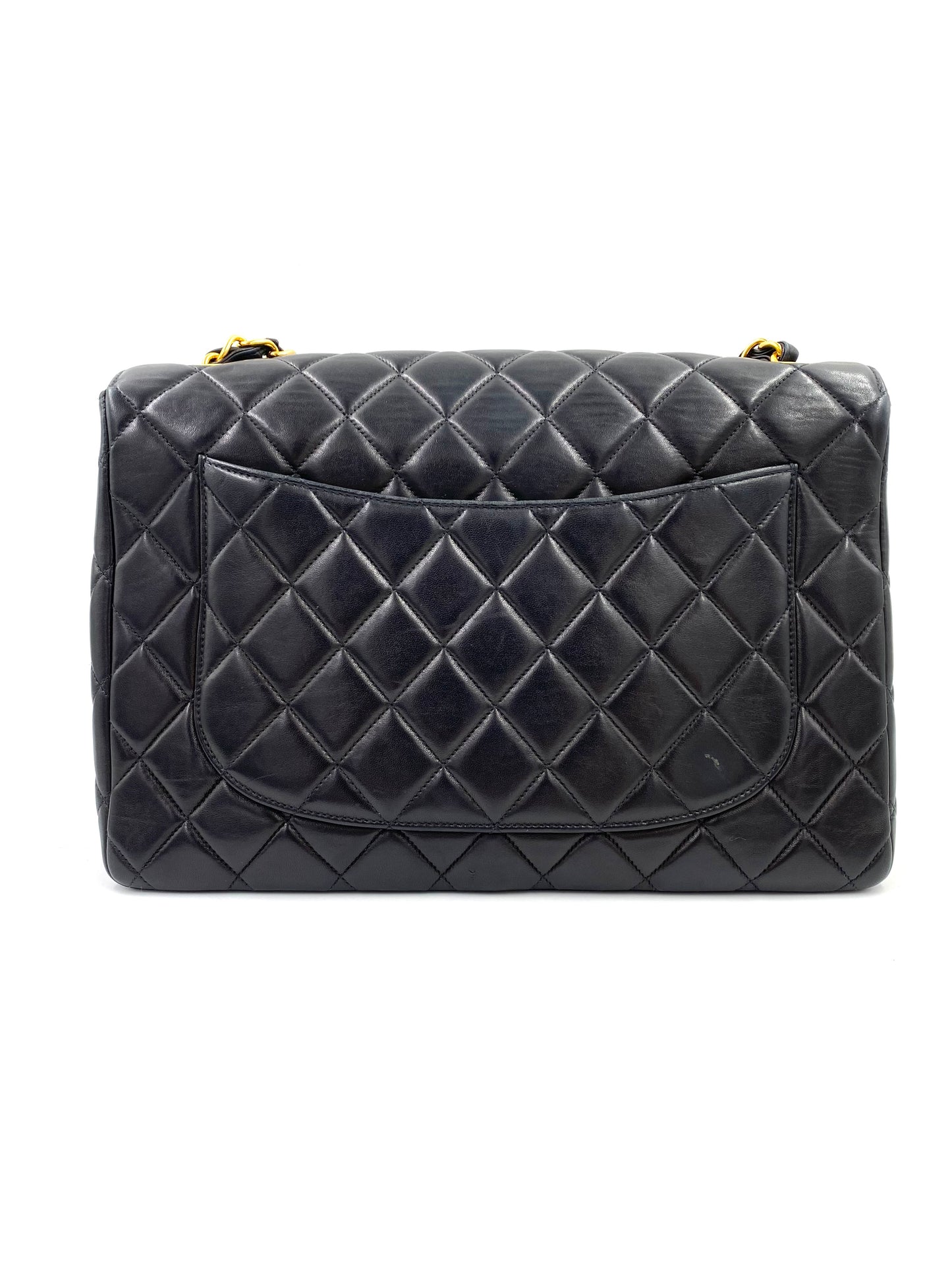 CHANEL Timeless Classic Single Flap Bag Jumbo schwarz Lammleder