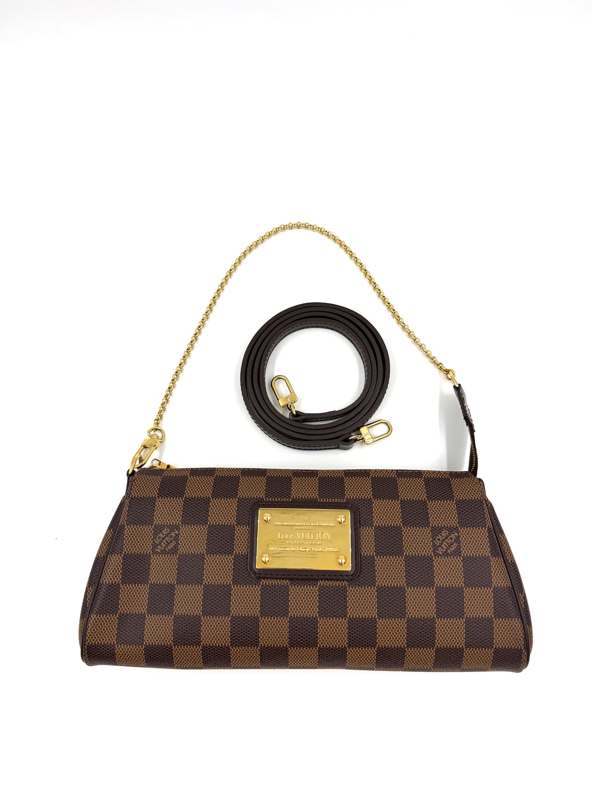 LOUIS VUITTON Pochette Eva Damier Ebene