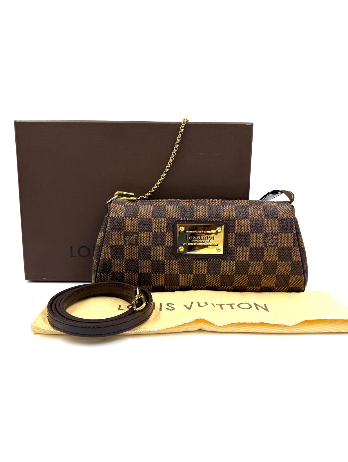 LOUIS VUITTON Pochette Eva Damier Ebene
