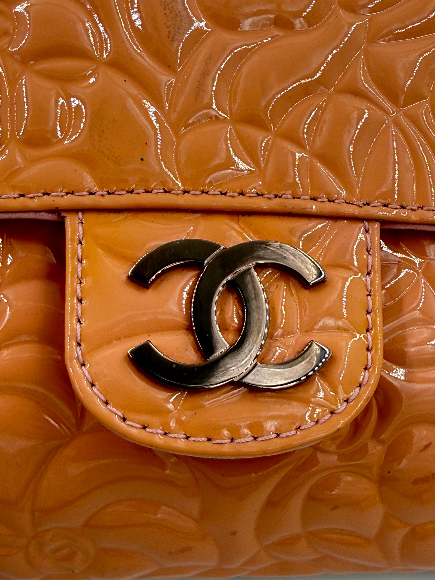 CHANEL Single Flap Camelia rose