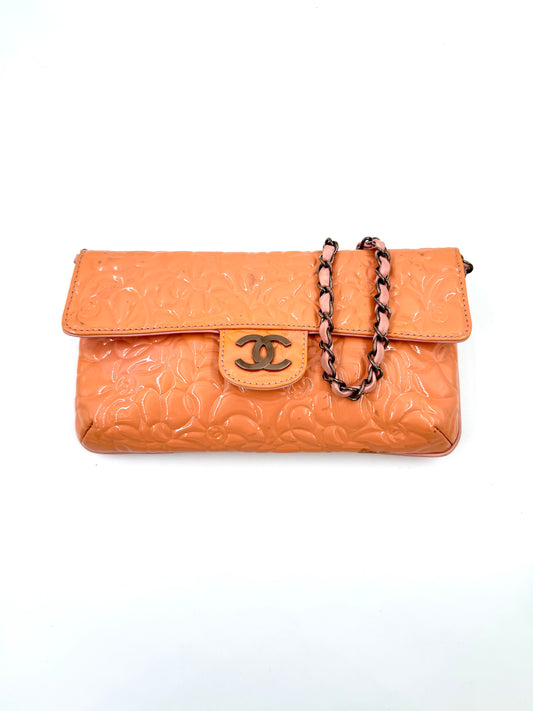 CHANEL Single Flap Camelia rose