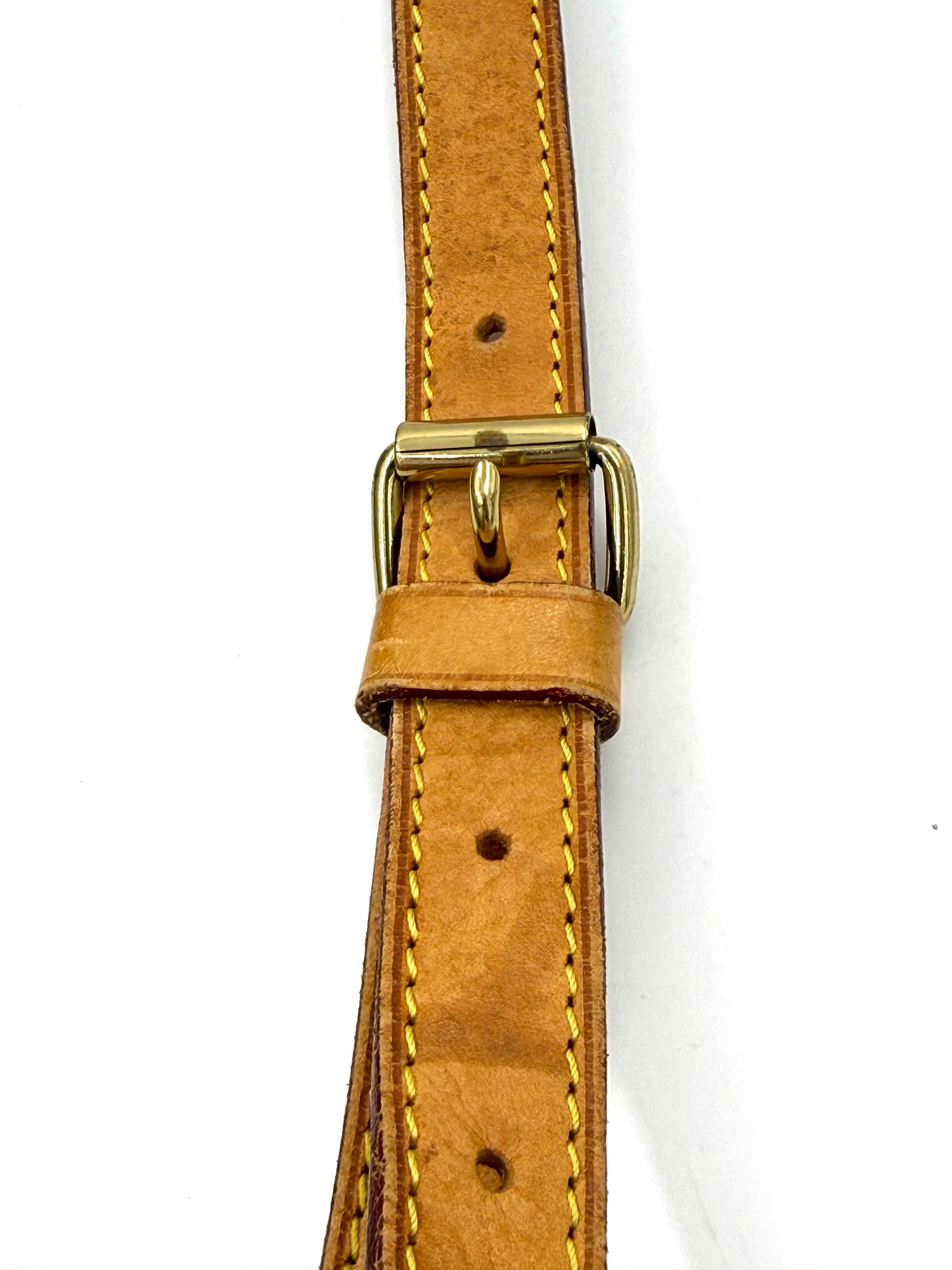 LOUIS VUITTON Saumur 30 Damier Azur verstellbarer Lederriemen mit goldfarbener Metallschnalle Second Hand