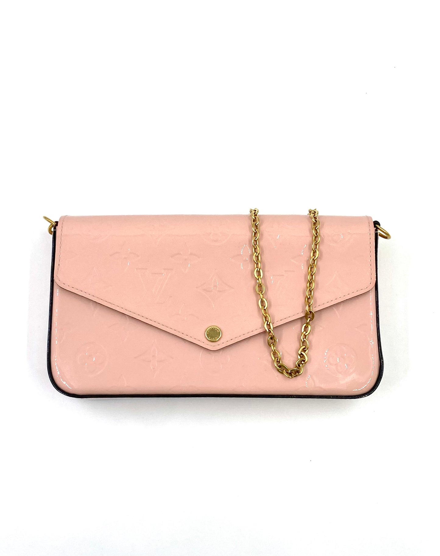 LOUIS VUITTON Pochette Felicie Monogram Vernis rose