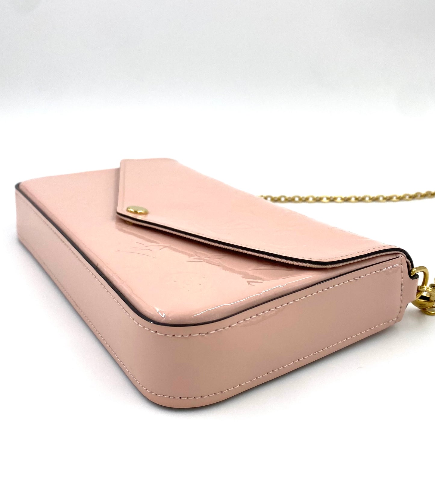 LOUIS VUITTON Pochette Felicie Monogram Vernis rose