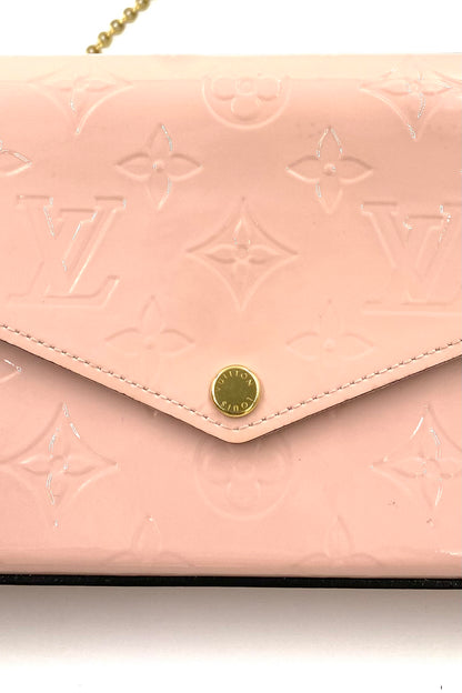 LOUIS VUITTON Pochette Felicie Monogram Vernis rose