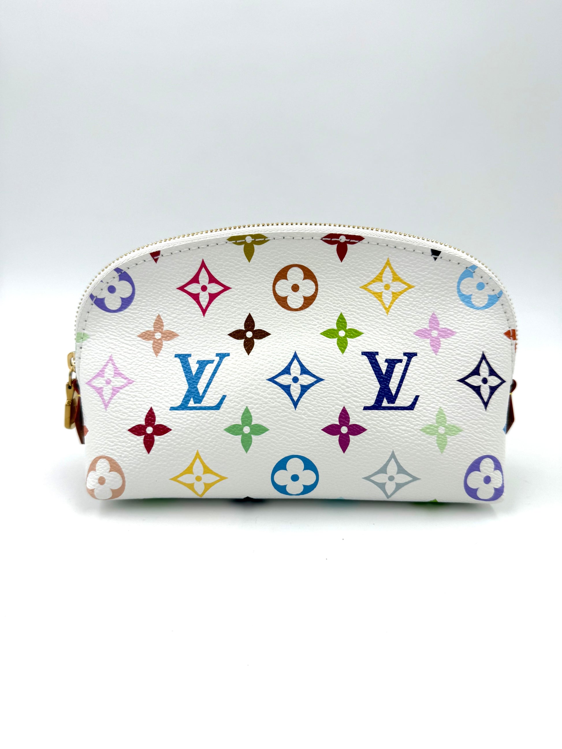 LOUIS VUITTON Pochette Cosmetique Multicolor x Murakami weiße Designer Handtasche im Portrait, Galerie Position 1