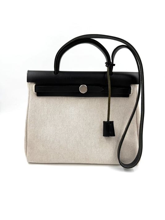 HERMÈS Herbag 31 Beige Noir PHW
