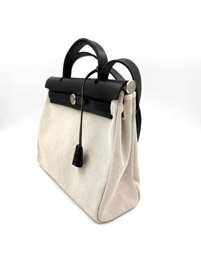 HERMÈS Herbag 31 Beige Noir PHW