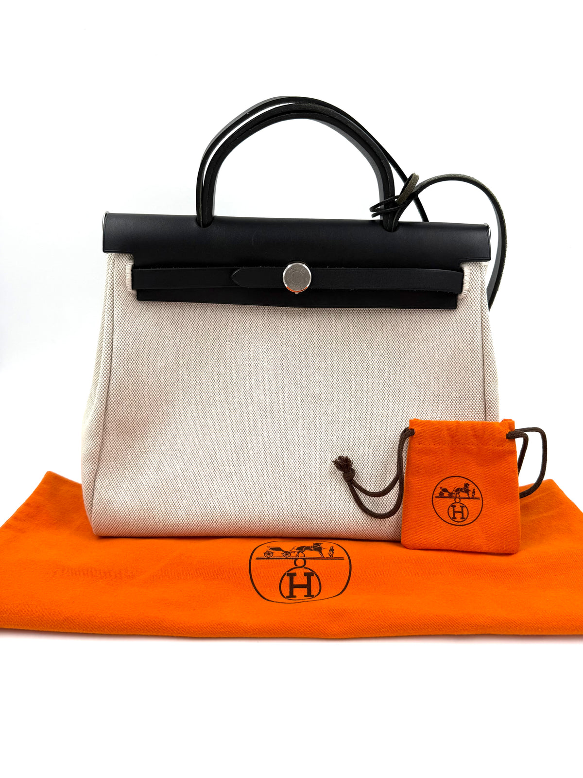 HERMÈS Herbag 31 Beige Noir PHW