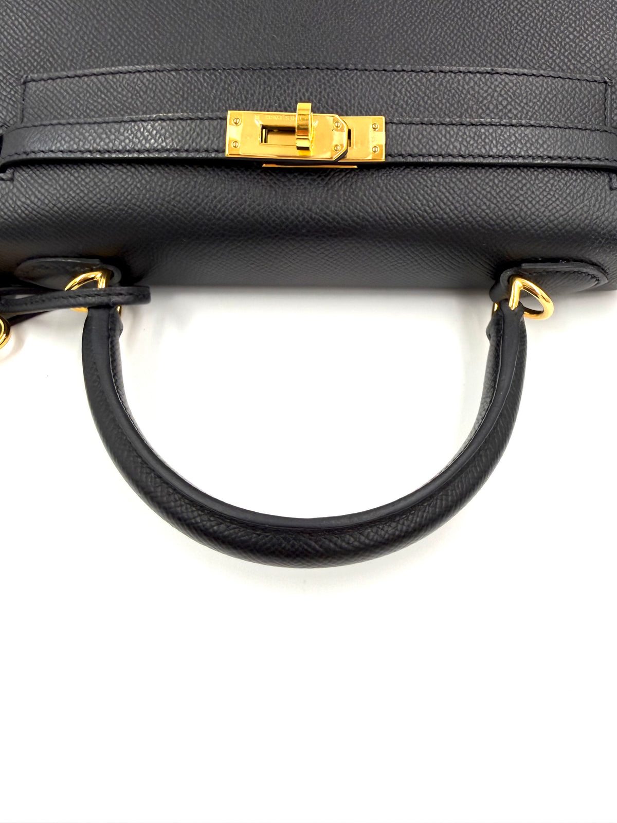 HERMÈS Kelly 25 Epsom Schwarz GHW