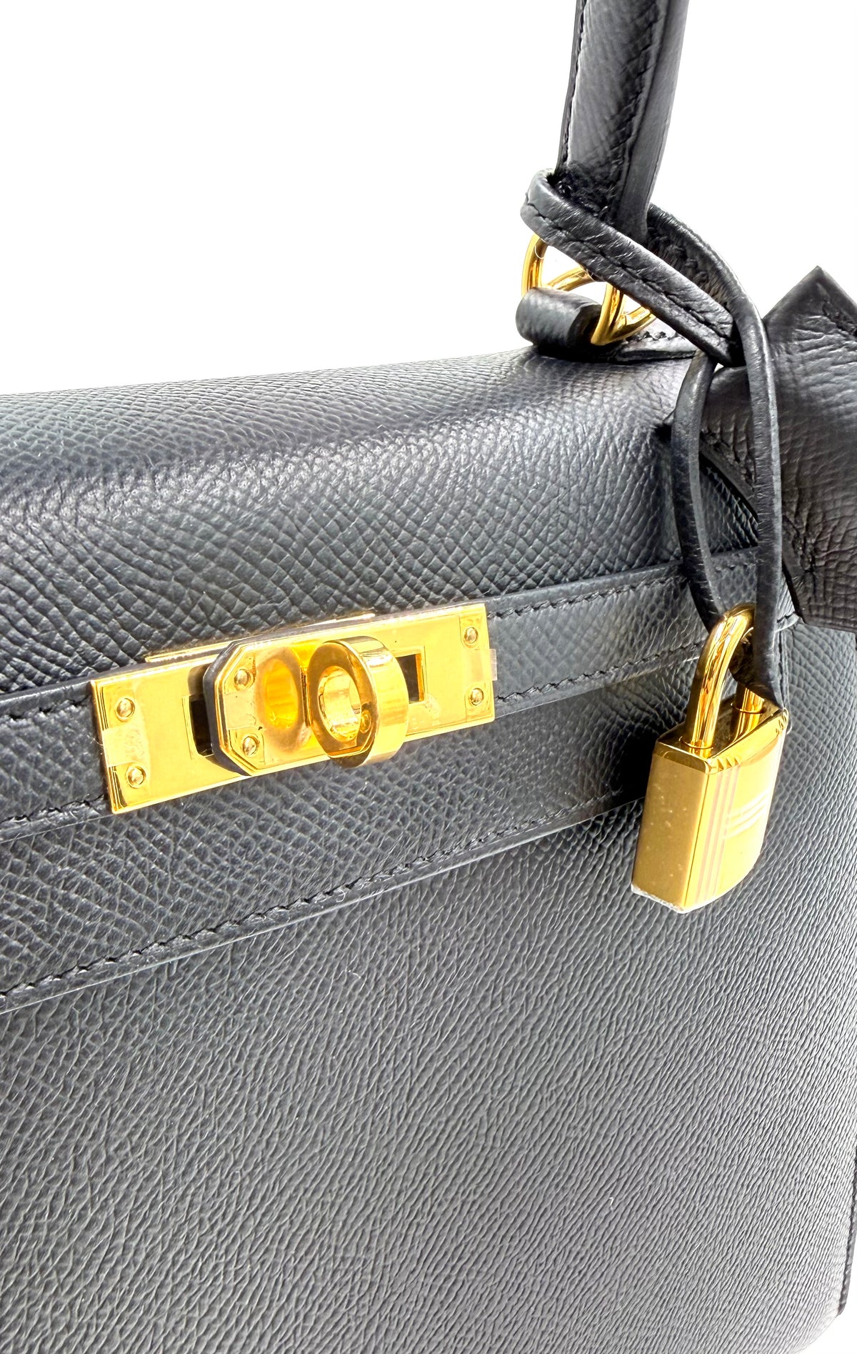 HERMÈS Kelly 25 Epsom Schwarz GHW