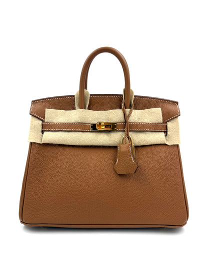 HERMÈS Birkin 25 Togo gold GHW