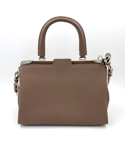 LOUIS VUITTON Astrid Taupe Rose elegante Designer Handtasche aus genarbtem Leder mit abnehmbarem Schulterriemen second hand