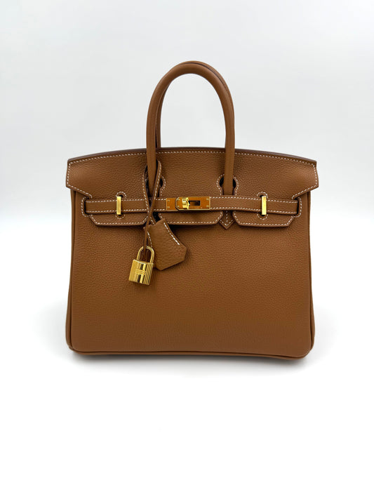 HERMÈS Birkin 25 Togo gold GHW